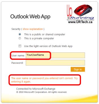 owalogin|Invalid username and password accessing OWA and ECP.